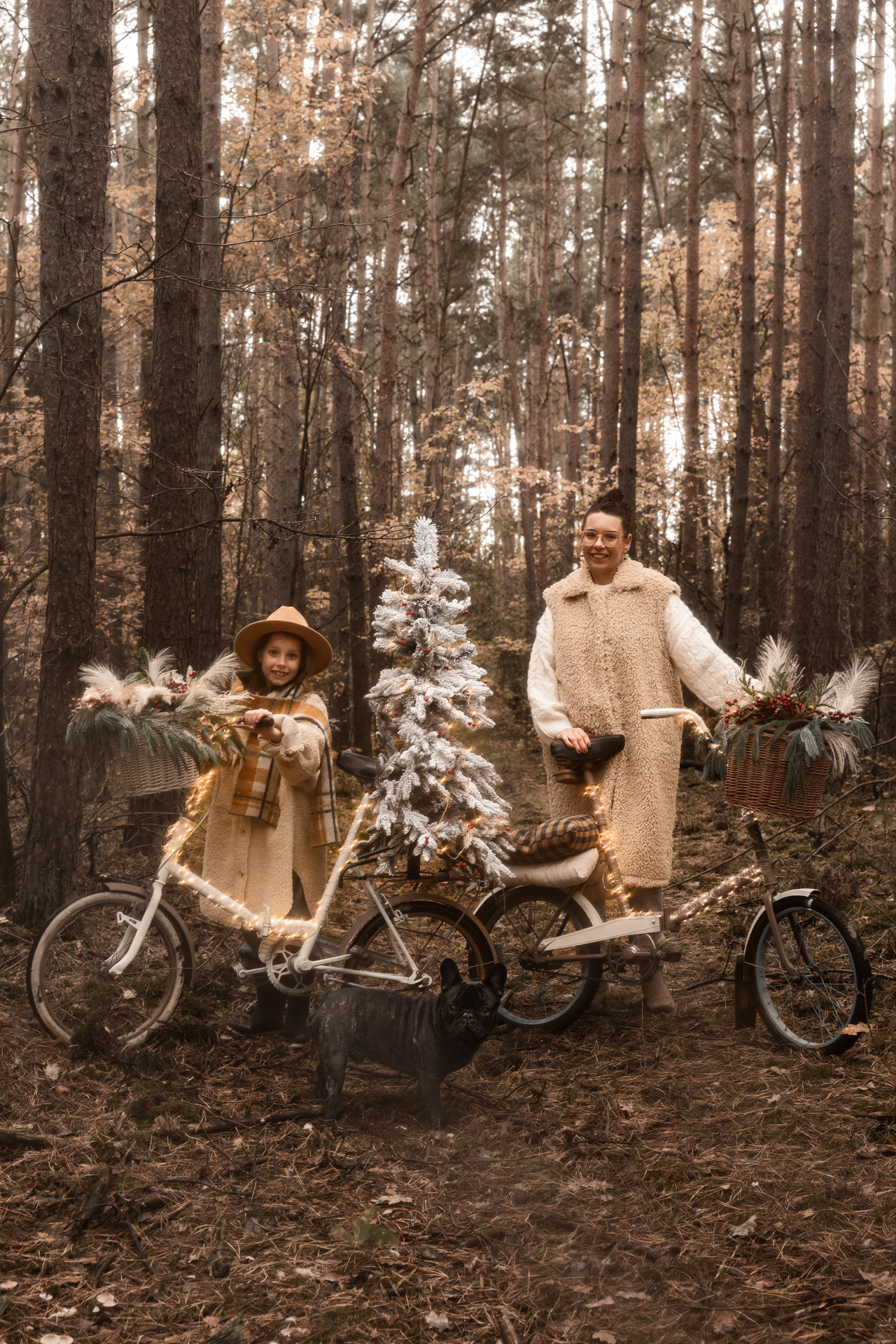 Sesje świąteczne w lesie